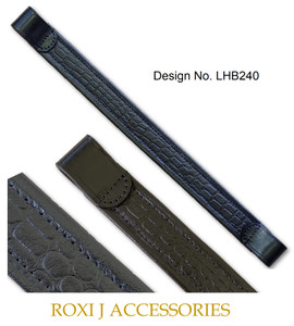 Pictured on a 1 1/4 inch band
Available in Black or Havana Brown