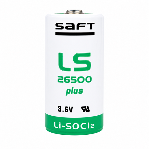 Saft LS26500 Plus 3.6V C lithium battery front view