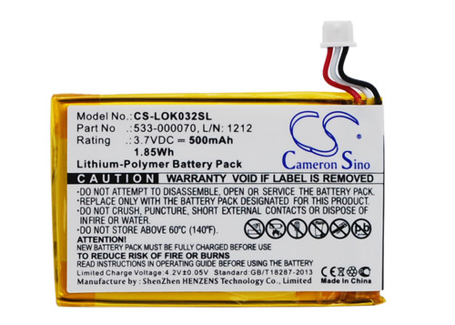 500 mAh for Logitech L/N: 1212,533-000070