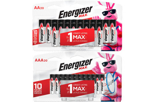 20 AA + 20 AAA Energizer MAX Alkaline Battery Combo (On Cards) 20 AA + 20 AAA Energizer MAX Alkaline Battery Combo (On Cards)