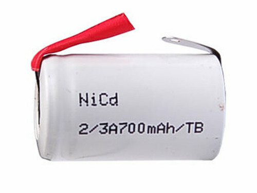 2/3 A NiCd Battery with Tabs (700 mAh) 2/3 A NiCd Battery with Tabs (700 mAh)