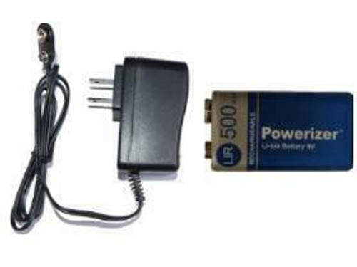 9 Volt Li-Ion / Li-Po Charger + 9 Volt Lithium Ion Battery (500 mAh) 9 Volt Li-Ion / Li-Po Charger + 9 Volt Lithium Ion Battery (500 mAh)