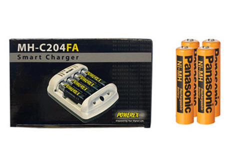 Powerex MH-C204FA AA / AAA Smart Charger & 4 x AAA Panasonic 700 mAh NiMH Batteries (Low Discharge) Powerex MH-C204FA AA / AAA Smart Charger & 4 x AAA Panasonic 700 mAh NiMH Batteries (Low Discharge)