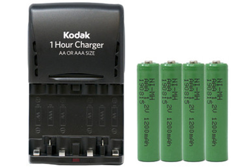Kodak AA / AAA Smart Charger + 4 AAA NiMH Batteries (1200 mAh) Kodak AA / AAA Smart Charger + 4 AAA NiMH Batteries (1200 mAh)