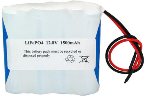 12.8 Volt LiFePO4 Battery Pack with Leads (1500 mAh) 12.8 Volt LiFePO4 Battery Pack with Leads (1500 mAh)