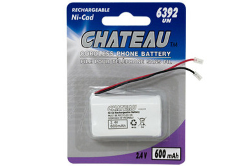 2.4 Volt NiCd 600 mAh (6392 UN) Cordless Phone Batteries (2 Cards) 2.4 Volt NiCd 600 mAh (6392 UN) Cordless Phone Batteries (2 Cards)