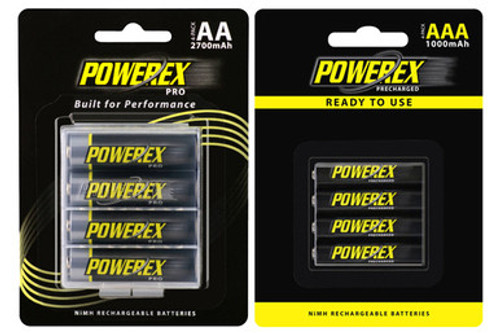 8 x AA (2700 mAh) + 8 x AAA (1000 mAh) NiMH Powerex Rechargeable Batteries Combo 8 x AA (2700 mAh) + 8 x AAA (1000 mAh) NiMH Powerex Rechargeable Batteries Combo