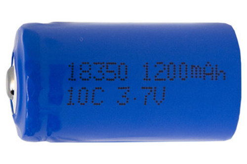3.7 Volt 18350 Li-Ion Button Top Battery (1200 mAh) 3.7 Volt 18350 Li-Ion Button Top Battery (1200 mAh)