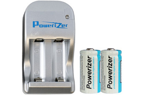 2 Bay Powerizer Smart Charger + 2 x Powerizer 3.6 Volt RCR123A Lithium Ion Batteries (650 mAh) 2 Bay Powerizer Smart Charger + 2 x Powerizer 3.6 Volt RCR123A Lithium Ion Batteries (650 mAh)