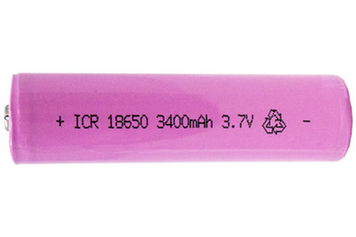18650 3.6v Li-Ion Battery 3400 mAh - Protected (Button Top) 18650 3.6v Li-Ion Battery 3400 mAh - Protected (Button Top)