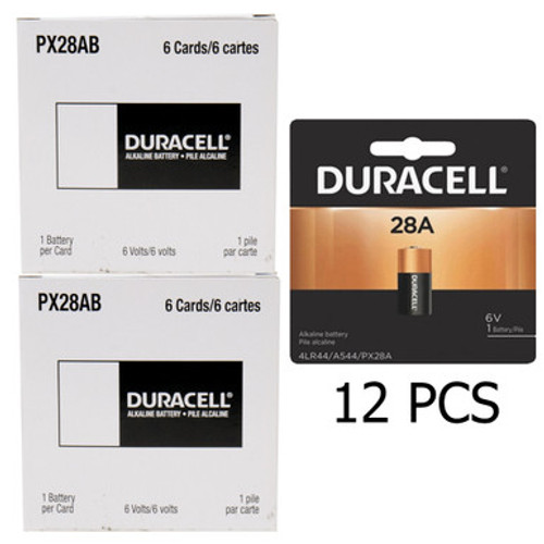Duracell 28A / 4LR44 6 Volt Alkaline Batteries (Box of 12) Duracell 28A / 4LR44 6 Volt Alkaline Batteries (Box of 12)