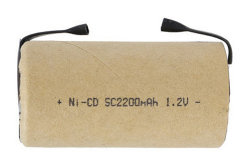 Sub C 2200 mAh NiCd Paper Wrapped Batteries with Tabs (Box of 24) Sub C 2200 mAh NiCd Paper Wrapped Batteries with Tabs (Box of 24)
