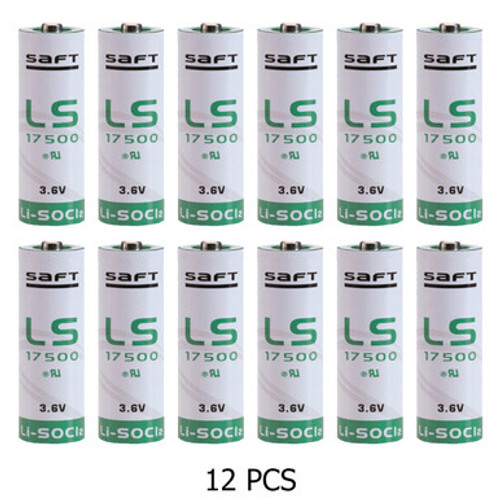 SAFT LS17500 (ER17500) 3.6 Volt 3600 mAh A Lithium Batteries (Box of 12) SAFT LS17500 (ER17500) 3.6 Volt 3600 mAh A Lithium Batteries (Box of 12)