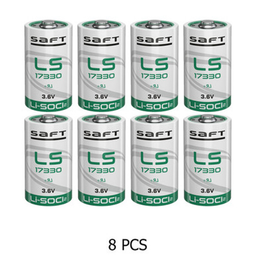 SAFT LS17330 (ER17730) 3.6 Volt 2/3 A 2100 mAh Lithium Batteries (Box of 8) SAFT LS17330 (ER17730) 3.6 Volt 2/3 A 2100 mAh Lithium Batteries (Box of 8)