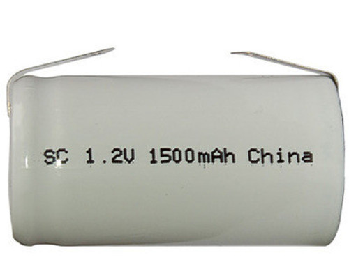 Sub C NiCd 1500 mAh Batteries with Tabs (Box of 6) Sub C NiCd 1500 mAh Batteries with Tabs (Box of 6)
