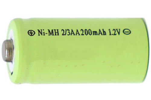 2/3 AA NiMH 200 mAh Button Top Batteries (Box of 6) 2/3 AA NiMH 200 mAh Button Top Batteries (Box of 6)