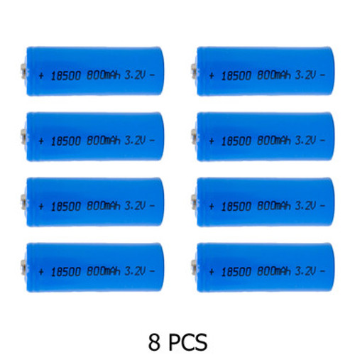 18500 3.2 Volt 800 mAh LiFePO4 Batteries (Box of 8) 18500 3.2 Volt 800 mAh LiFePO4 Batteries (Box of 8)