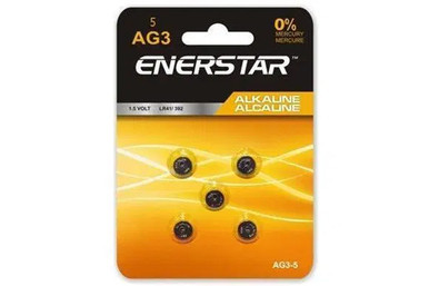 LR41 / AG3 Enerstar Alkaline Button Batteries (5 Card)