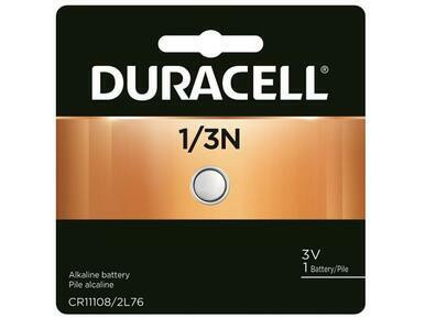 Duracell 2L76 (CR1/3N) 3V lithium battery front view