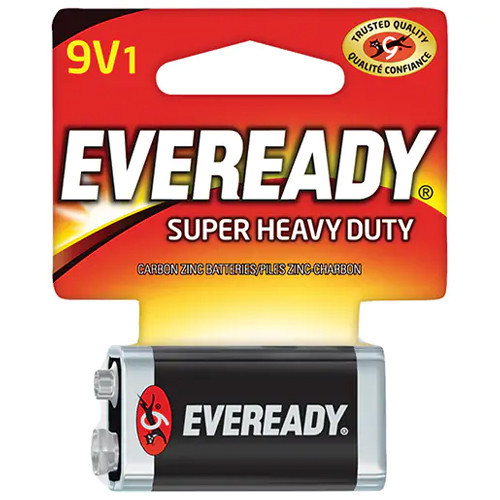 9 Volt Eveready Super Heavy Duty Battery (Carded)
