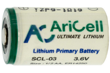 AriCell ER14250 (LS14250) 1/2 AA 3.6 Volt Primary Lithium Battery (1200 mAh) (SCL-03)