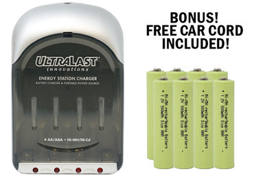 UltraLast AA / AAA Smart Battery Charger + 8 AAA NiMH Batteries (900 mAh)