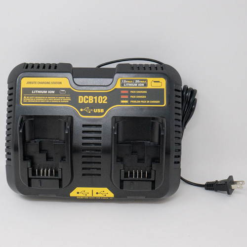 Dewalt DCB102 10.8-20 Volt 3.0A Li-Ion Replacement Dual Battery Charger