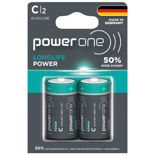 C Power One Alkaline Batteries (2 Card)