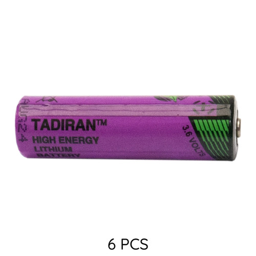 Six Tadiran AA 3.6V lithium batteries in retail package