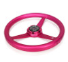 NRG Aluminum Steering Wheel 330mm - Heritage Solid Spoke - Ergonomic Grip - Anadized Pink - RST-071-PK Photo - Close Up