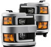 AlphaRex 15-19 Chevy Silverado 2500/3500 LUXX-Series Proj. Headlights Blk w/Actv SeqSig & SBDRL - 880098 Photo - Primary
