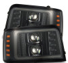 AlphaRex 92-96 Ford F-Series/Bronco PRO-Series Proj Headlights Alpha-Blk w/Seq. Sig & DRL - 880265 Photo - Primary