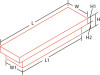 Deezee Universal Tool Box - Red Crossover - Single Lid Black BT (Deep Black) - DZ8170DB Technical Drawing