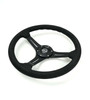 NRG Reinforced Micro Suede Racing Steering Wheel 350mm / 2.5in Deep / 4mm Matte Black Spoke - RST-030SA Photo - Close Up