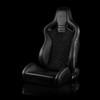 BRAUM ELITE V2 Series Sport Reclinable Seats Black Leatherette | Honeycomb Suede | Grey Stitching - Priced Per Pair