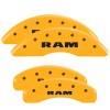 MGP 4 Caliper Covers Engraved Front & Rear 2019 Ram 1500 Yellow Finish Black RAM Logo - 55006SRAMYL Photo - Primary