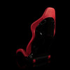 BRAUM FALCON-S Series Reclinable FRP Composite Seats Red Leatherette | Alcantara Inserts | Black Stitching - Priced Per Pair