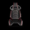 BRAUM ALPHA-X Series Sport Reclinable Seats Black Leatherette | Red Trim - Priced Per Pair