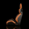 BRAUM ORUE-S Series Sport Reclinable Seats Saddle Tan Leatherette | Rhombus Quilted | White Stitching - Priced Per Pair