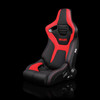 Braum Racing Elite-R Series Sport Reclinable Seats Black | Red Cloth - Priced Per Pair