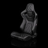 BRAUM ELITE-X Series Sport Reclinable Seats Black Leatherette | Diamond Edition | White Trim - Priced Per Pair