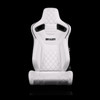 BRAUM ELITE-X Series Sport Reclinable Seats White Leatherette | Diamond Edition | Black Trim - Priced Per Pair