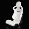 BRAUM ELITE-X Series Sport Reclinable Seats White Leatherette | Black Stitching - Priced Per Pair