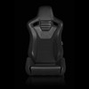 BRAUM ELITE-S Series Sport Reclinable Seats Black Leatherette | Black Cloth - Priced Per Pair