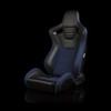 BRAUM ELITE-S Series Sport Reclinable Seats Black Leatherette | Blue Cloth - Priced Per Pair