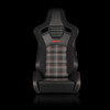BRAUM ELITE-S Series Sport Reclinable Seats Black Leatherette | Red Plaid - Priced Per Pair