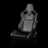 BRAUM ELITE V2 Series Sport Reclinable Seats Black Leatherette | Black Stitching - Priced Per Pair