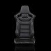 BRAUM ELITE Series Sport Reclinable Seats Black Leatherette | Black Stitching - Priced Per Pair