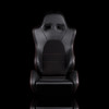 BRAUM ADVAN Series Sport Reclinable Seats Black Leatherette | Red Stitching - Priced Per Pair