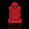 BRAUM ADVAN Series Sport Reclinable Seats Red Cloth | Black Stitching - Priced Per Pair